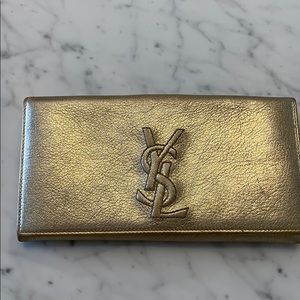 YSL golden leather wallet